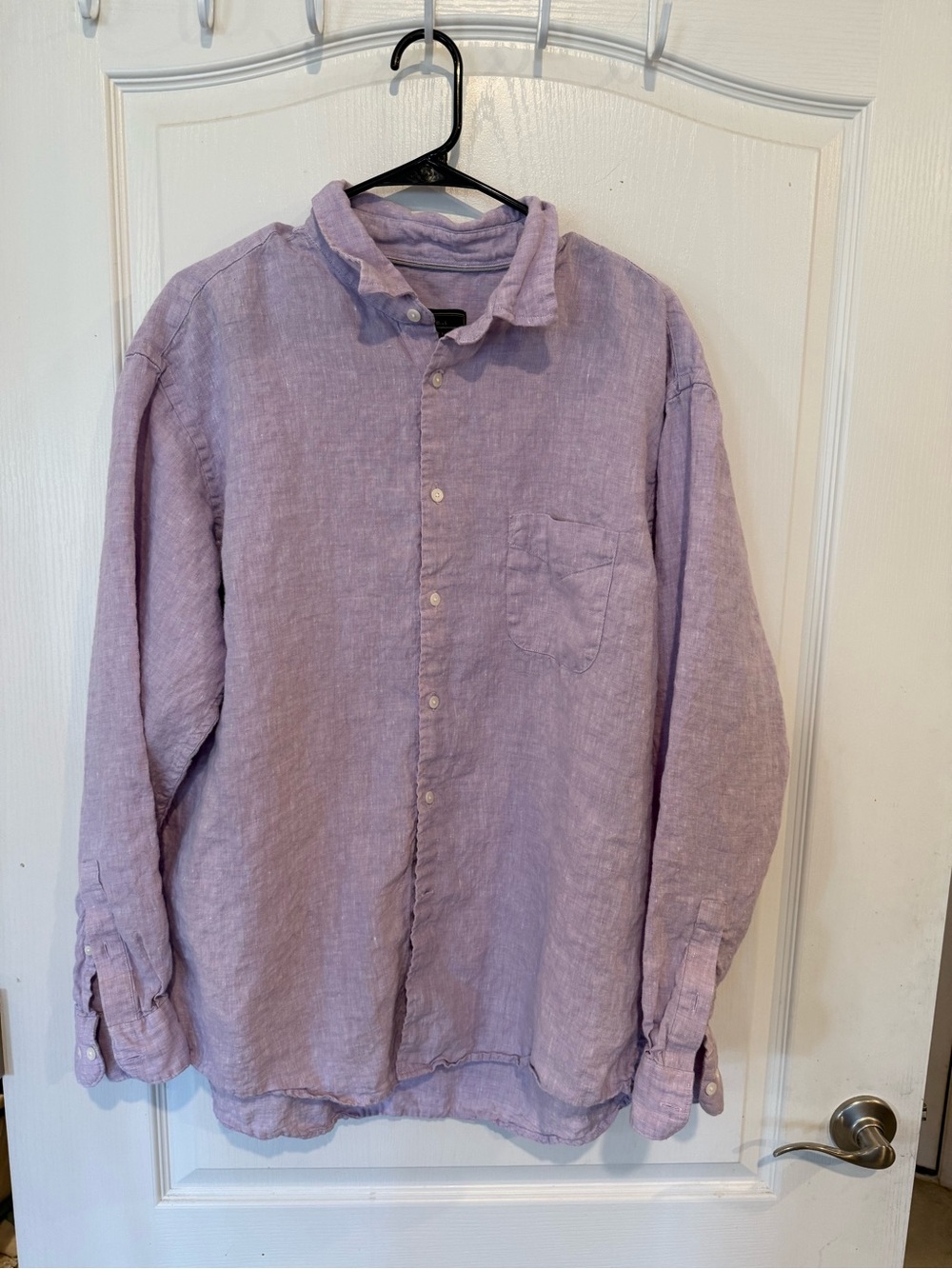 Jos. A. Bank Reserve Linen Button-Up Long-Sleeve Shirt lavender/light purple XL